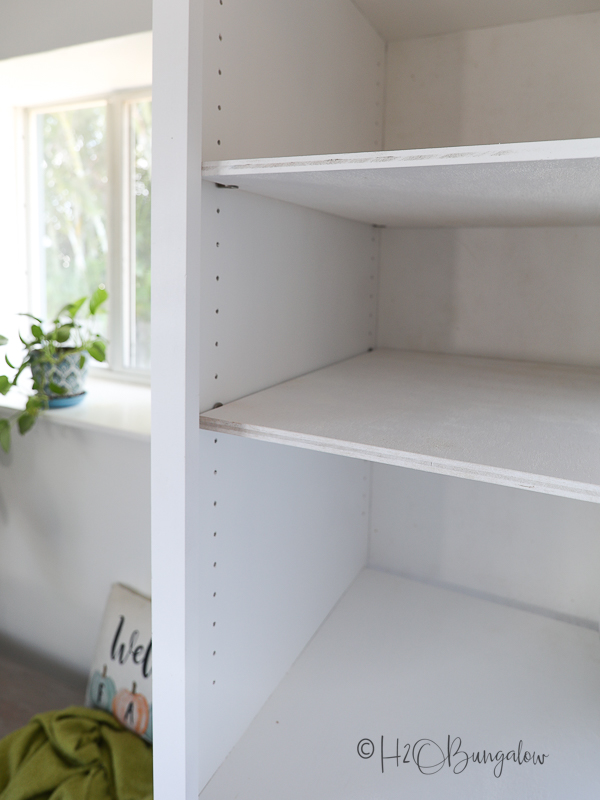 setting the moveable shelves in pantry 